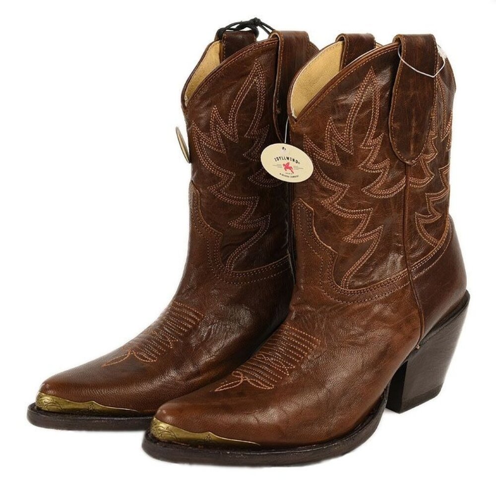 Idyllwind Women's Wheels Brown Leather Pointed Toe Western Booties 9